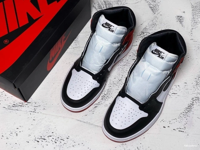 Reps TBkick Jordan Black Air 1 High Satin Retro CD0461-016 Toe 0728